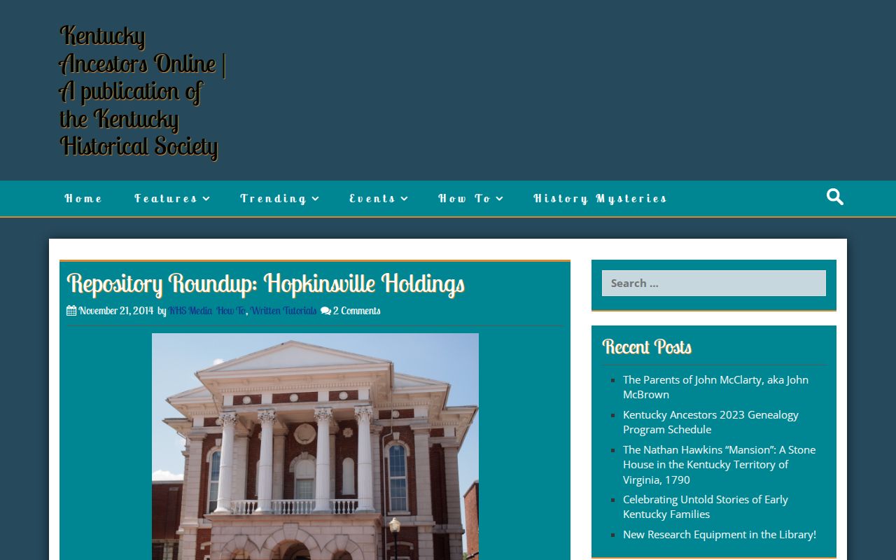 Hopkinsville city directory repository holdings overview