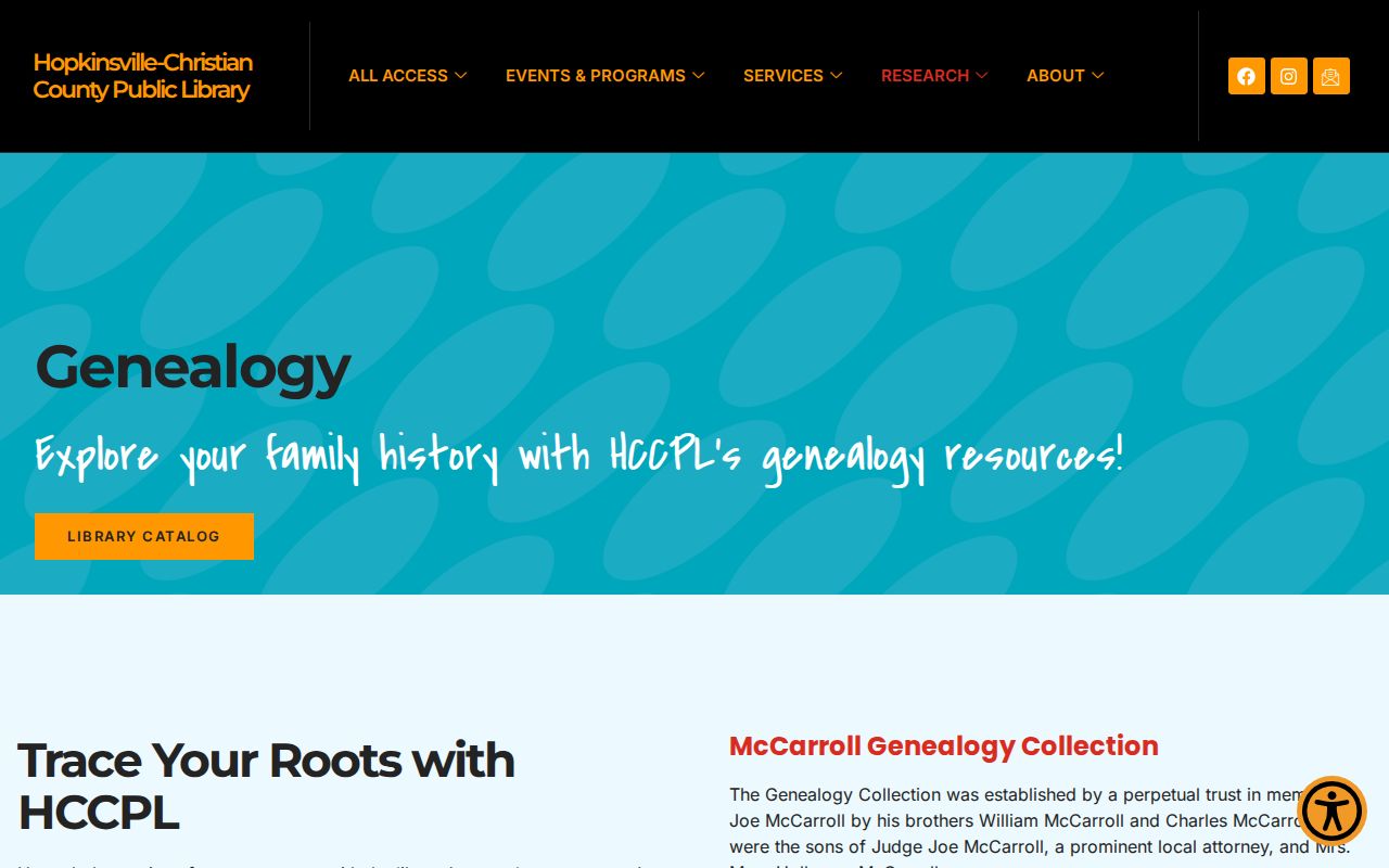 HCCPL genealogy sources for the Hopkinsville residents directory