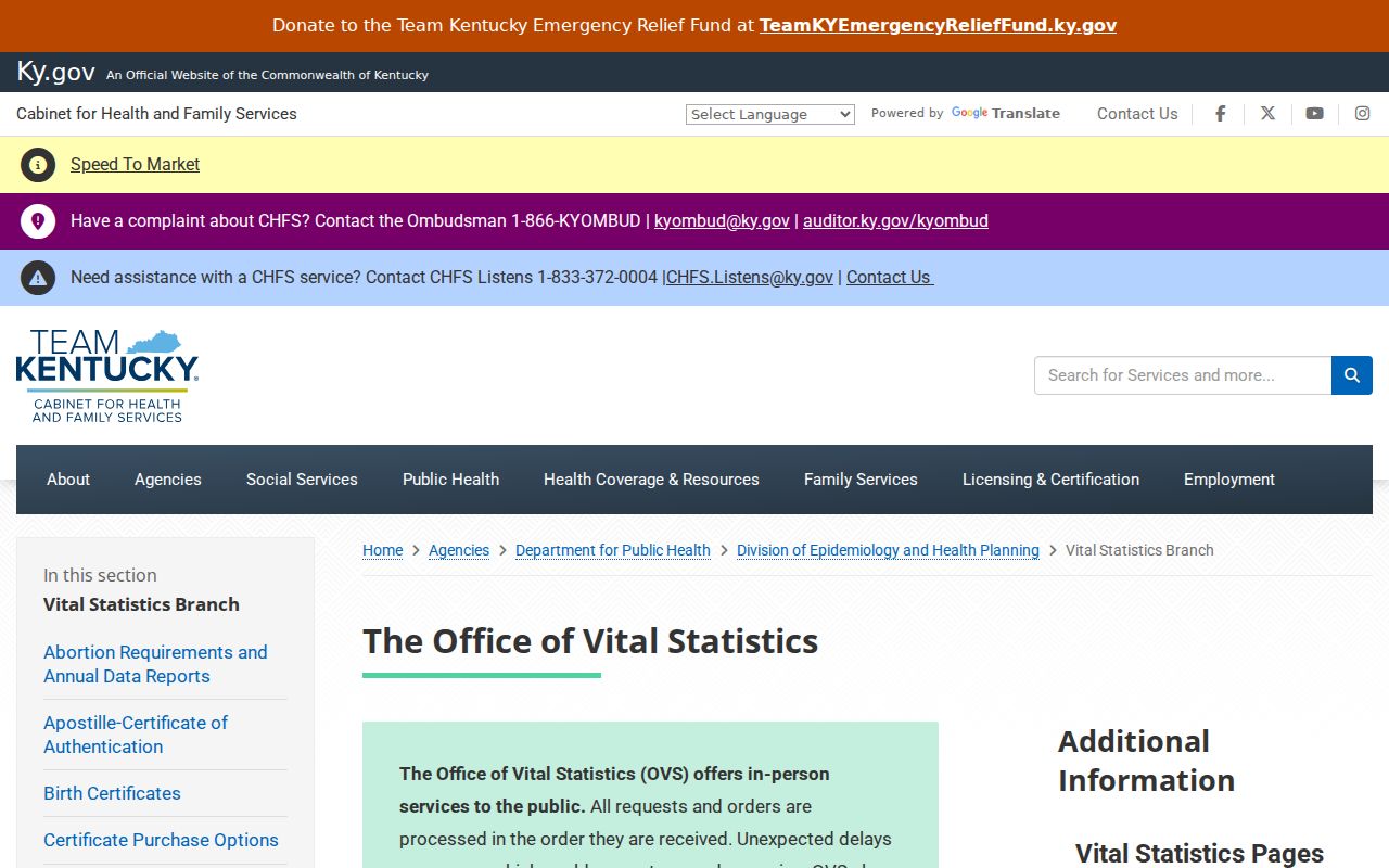 Kentucky vital records access for the Hopkinsville residents directory