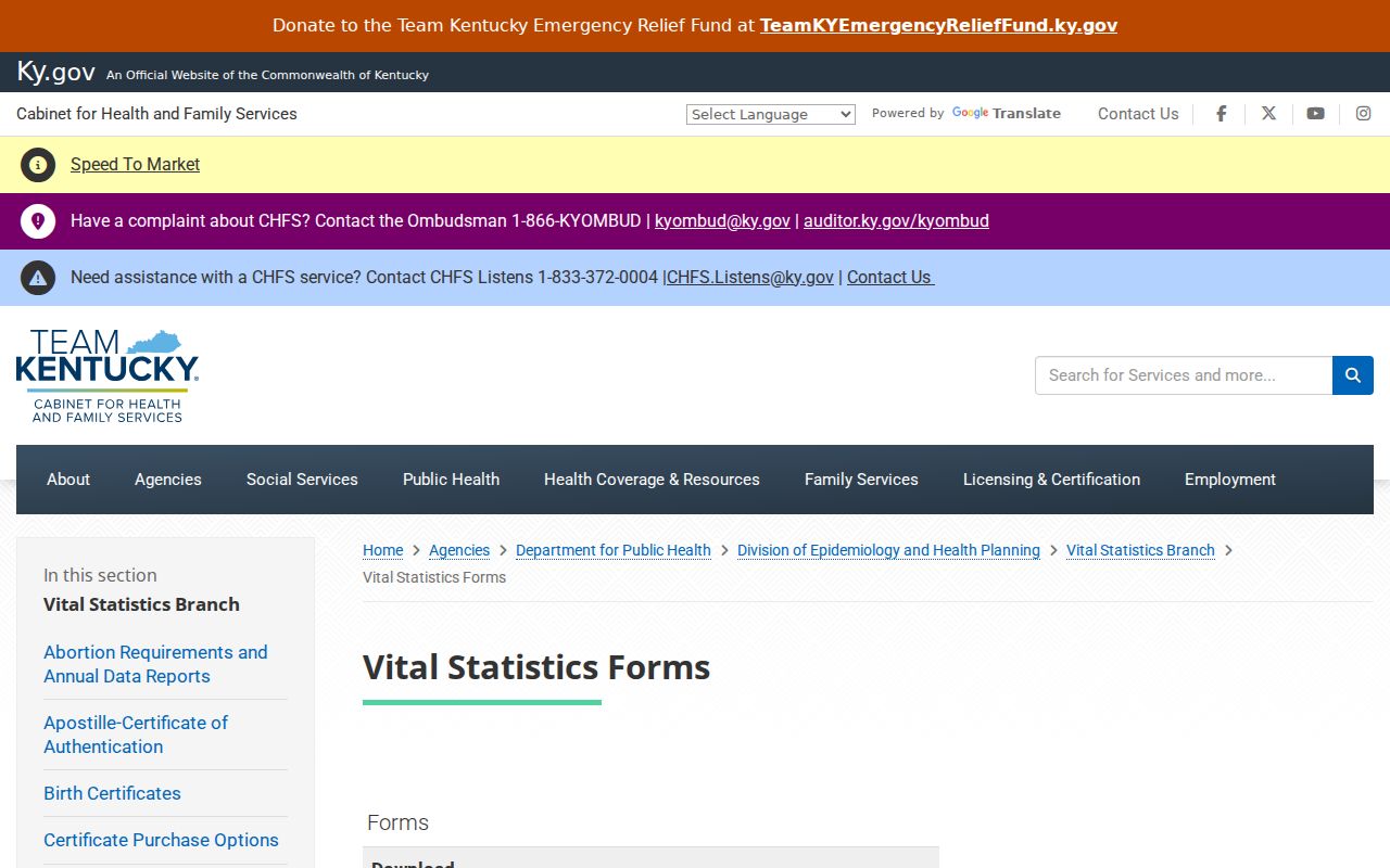 Hopkinsville resident lookup Kentucky vital records forms